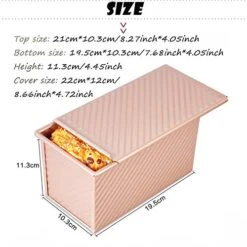 Pullman Loaf Pan With Lid Non-Stick Toast Pan Box Mold For Baking Bread Bakeware Bread Toast Mold Aluminum Alloy, Toast Bread Box Mold Pan Bread Baking Pan (Gold) -Wilton Shop 51pbTXrJKiL