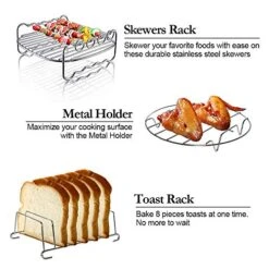 Square Air Fryer Accessories 11 Pcs With Recipe Cookbook Compatible For Philips Air Fryer, COSORI And Other Square AirFryers And Oven, Deluxe Deep Fryer Accessories Set Of 12 (8 Inch) 12 Square Air Fryer Accessories 11 Pcs With Recipe Cookbook Compatible For Philips Air Fryer, COSORI And Other Square AirFryers And Oven, Deluxe Deep Fryer Accessories Set Of 12 (8 Inch) -Wilton Shop 51pfhfQIH5L