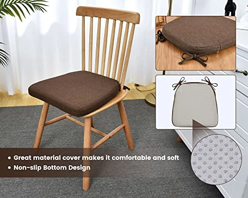 Kitchen Chair Cushions Dining Chair Cushions With Ties Non Slip Kitchen Dining Chair Pads Seat Cushion Set 17 X 16 Inches Brown 2 Pcs 3 Kitchen Chair Cushions Dining Chair Cushions With Ties Non Slip Kitchen Dining Chair Pads Seat Cushion Set 17 X 16 Inches Brown 2 Pcs