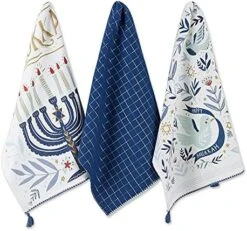 Hanukkah Kitchen Collection Festival Of Lights Celebration Decor, Dish Towel Set, 18x28, Assorted Hanukkah Blessings, 3 Piece -Wilton Shop 51pk03QGsRS. AC
