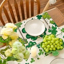 Dot Shamrock Luck Of The Irish St. Patrick's Day Placemats Set Of 4, 12x18 Inch Spring Table Mats For Party Kitchen Dining Decoration -Wilton Shop 51prKieY8tL