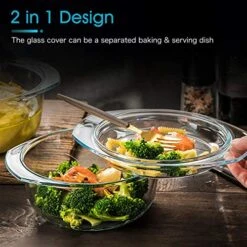 Clear Round Glass Casserole Dish With Glass Lid Oven Safe Glass Cookware, Covered Glass Microwavable Bowls With Lids (2.5L) 14 Clear Round Glass Casserole Dish With Glass Lid Oven Safe Glass Cookware, Covered Glass Microwavable Bowls With Lids (2.5L) -Wilton Shop 51pwYgt07eL