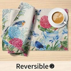 Reversible Placemats Set Of 4, Farmhouse Dining Table Place Mats Set, Machine Washable Table Mats For Kitchen -Wilton Shop 51pzhxZIZnL