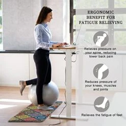 QiyI Floor Comfort Mat 1 Piece Kitchen Rug PVC Leather Waterproof Oil Proof Runner Rug Non Skid Laundry Standing Mat Anti Fatigue Foam Cushioned Doormat 17" W X 71" L - Ethnic Traditional Pattern -Wilton Shop 51q4xFWibCL