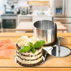 Lurch Germany Stainless Steel Food Rings With Pusher And Lifter | Cake Or Cooking Ring | Round Dessert Mold Ø 2.9 Inches / 7.5 Cm - Set Of 6 Round Forms -Wilton Shop 51q5xa1rZ8L