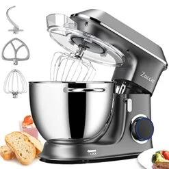 3-IN-1 Stand Mixer, 660W Mixers Kitchen Electric Stand Mixer Include 8.5QT Bowl, Dough Hook, Beater, Whisk & Splash Guard, 6-Speed Dough Mixer For Most Home Cooks (Gray)