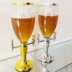 Beer Tower Dispenser Drink Dispenser Beer Tower Drink Dispenser With Double Tap, 3L, U Can Put Ice In Ice Tube To Keep Beer Cold - Great For Beer Lovers -Wilton Shop 51qFzM5u8TL 1