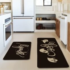 Artoid Mode Spooky Spider Web Gosts Boo Decorative Kitchen Mats Set Of 2, Seasonal Halloween Holiday Party Low-Profile Floor Mat For Home Kitchen - 17x29 And 17x47 Inch -Wilton Shop 51qHO7HDntL