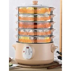 HYDZQ Electric Food Steamer Stainless Steel Saucepan Time Scheduling Multi-Function Chafing Dish 8 HYDZQ Electric Food Steamer Stainless Steel Saucepan Time Scheduling Multi-Function Chafing Dish -Wilton Shop 51qIW1jckAL