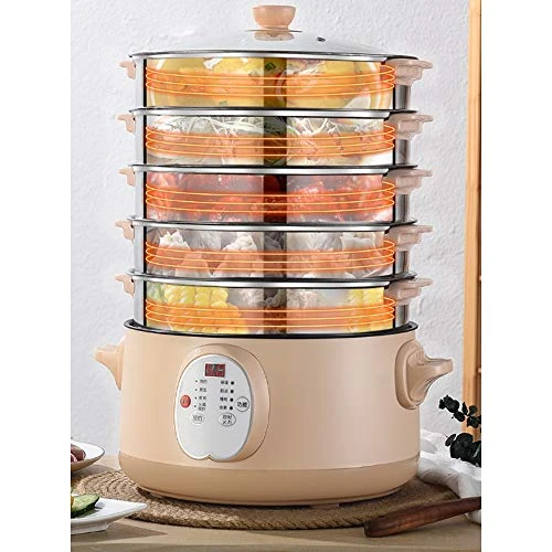 HYDZQ Electric Food Steamer Stainless Steel Saucepan Time Scheduling Multi-Function Chafing Dish 5 HYDZQ Electric Food Steamer Stainless Steel Saucepan Time Scheduling Multi-Function Chafing Dish - Image 3