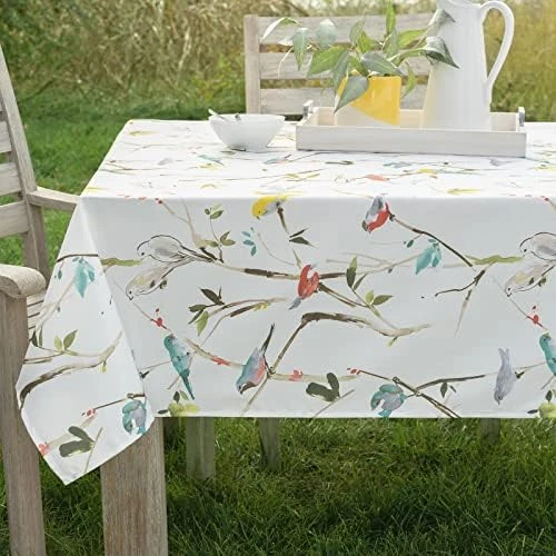 Indoor-Outdoor Spillproof Fabric Tablecloth For Spring/Summer/Party/Picnic (70" Round With Umbrella Hole, Menagerie) 14 Indoor-Outdoor Spillproof Fabric Tablecloth For Spring/Summer/Party/Picnic (70" Round With Umbrella Hole, Menagerie) - Image 12