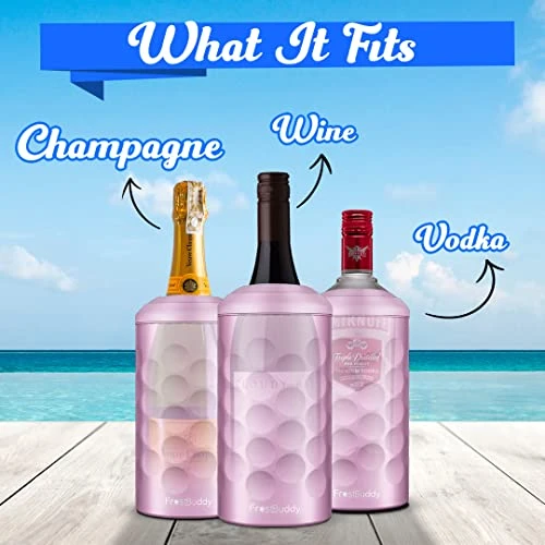 Universal Wine Buddy (Pastel Pink) - Vacuum Insulated Wine Bottle Cooler & Holder - Double Walled Stainless Steel Wine Chiller - Enjoy Cold Wine Glasses Without A Champagne Bucket 4 Universal Wine Buddy (Pastel Pink) - Vacuum Insulated Wine Bottle Cooler & Holder - Double Walled Stainless Steel Wine Chiller - Enjoy Cold Wine Glasses Without A Champagne Bucket - Image 2