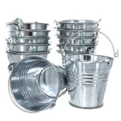 48ct Mini Metal Buckets, Mini Tin Pails With Handles, Perfect For Party Favor Wedding Favor, Candy, Votive Candles, Trinkets, Succulent Wedding Buckets/Mini Plant Containers