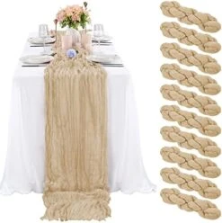 10 Pcs Sage Green Cheesecloth Table Runner 10FT, Gauze Table Runner For Wedding Reception Sheer Bridal Shower Birthday Party Boho Table Decoration, Rustic Romantic Wedding Runner -Wilton Shop 51qXzMMpJvL. AC