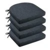 Chair Cushions For Dining Chairs 4 Pack - Memory Foam Chair Pads With Ties And Non-Slip Backing - Seat Cushion For Kitchen Chair 16"X16"X2", Navy -Wilton Shop 51qYpUNDdwL