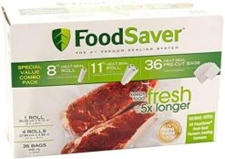 FoodSaver OodSaver B005SIQKR6 Special Value Vacuum Seal Combo Pack 1-8" 4-11" Rolls, 1Pack (36 Pre-Cut Bags), Clear -Wilton Shop 51qa7ilci8L. AC