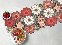 Decorative Handmade Glitz Beaded Table Runner For Chritsmas - Hand Embroidery Floral Table Mat For Harvest Xmas Easter Christmas Thanksgiving Wedding Family Party Decoration - 13x36 Inch- Brown Combo -Wilton Shop 51qd5n8nrYL. AC