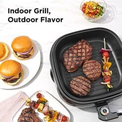 Electric Grill And Skillet Ridged Surface, Braise, Steam, Sauté, Sear, Pan Fry, Adjustable Temperature, 4.2-Quart, Black-Square -Wilton Shop 51qeuCZD0DL