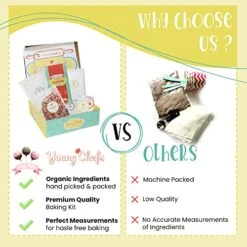 Young Chefs Kids Baking DIY Activity Kit - Bake Delicious Funfetti Muffins With Pre-Measured Ingredients - Kids Baking Set - Includes Chef Hat And Apron - By Culinary Couture -Wilton Shop 51qezICkXYL