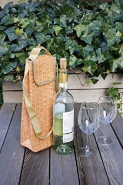 Kikkerland Wicker Wine Cooler, Brown -Wilton Shop 51ql9poXctL