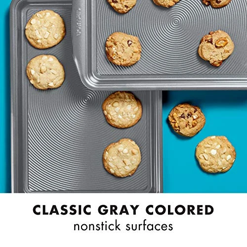 Nonstick Bakeware Set, Nonstick Cookie Sheet / Baking Sheet - 2 Piece, Gray 5 Nonstick Bakeware Set, Nonstick Cookie Sheet / Baking Sheet - 2 Piece, Gray - Image 3