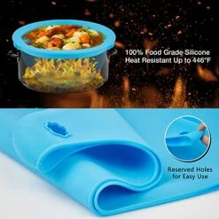 2 Pack Silicone Slow Cooker Liners Fits For 7-8 QT Crockpot, Reusable Silicone Slow Cooker Liners, Safe Silicone Crockpot Liners (Blue 1pc + Red 1pc) -Wilton Shop 51qqqh2WZxL