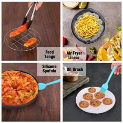 8 Inch XL Air Fryer Accessories, 19 Pcs Deep Fryer Accessories With Recipe Cookbook For Growise Phillips Cozyna Fits All 4.2QT - 5.8QT Air Fryer -Wilton Shop 51r3l85ljiL