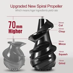 Slow Masticating Juicer, Jese 37RPMs Cold Press Juice Extractor 3.4" Wide Chute Countertop Juicer -Wilton Shop 51r5uRUNwaL