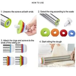 17 Inch Adjustable Rolling Pin Stainless Steel With Thickness Rings，Baking Supplies And Tools For Making Pizza, Cookies, Fudge, Cakes, Pasta And More，Non-Stick Dough Roller -Wilton Shop 51rAUbNVnJL