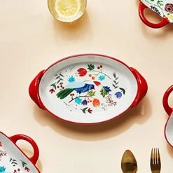 Baking Tray Ceramic Gratin Baking Dishes, Gratin Dishes Oval Baking Pans Porcelain Kitchen Bakeware/Baker, 10.5-Inch, Casserole Dish For Dinner & Banquet Bakeware Sets -Wilton Shop 51rC7JrDlAS