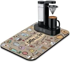 Coffee Bar Mat Accessories For Countertop Super Absorbent Anti-Slip Silicone Dish Drying Mats For Kitchen Counter Draining Pad Decor Gift Fit Coffee Maker Coffee Pot Espresso Machine 19inx12in -Wilton Shop 51rDBQctp4L. AC