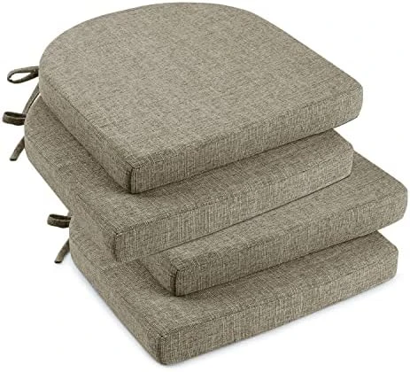 Indoor Chair Cushions For Dining Chairs, Soft And Comfortable Textured Memory Foam Kitchen Chair Pads With Ties And Non-Slip Backing, 16" X 16" X 2", Dark Grey, 4 Pack 11 Indoor Chair Cushions For Dining Chairs, Soft And Comfortable Textured Memory Foam Kitchen Chair Pads With Ties And Non-Slip Backing, 16" X 16" X 2", Dark Grey, 4 Pack - Image 9