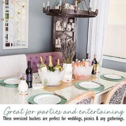 Ice Bucket Clear Acrylic 8 Liter Plastic Tub For Drinks And Parties, Food Grade, Holds 5 Full-Sized Bottles And Ice 1 -Wilton Shop 51rG21GgCbL