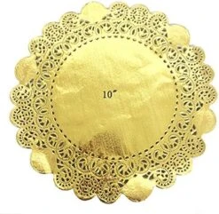PEPPERLONELY 25 PC Gold Classic Metallic Doilies, 12 Inch -Wilton Shop 51rHzztO05L. AC