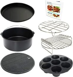 9 Inch Air Fryer Accessories Set Of 9 For 5.8QT Or Larger Deep Air Fryer - Include Air Fryer Liners, 304 Stainless Steel Plate Gripper, Oil Basting Brush, Non-Stick, Dishwasher Safe, XL 16 9 Inch Air Fryer Accessories Set Of 9 For 5.8QT Or Larger Deep Air Fryer - Include Air Fryer Liners, 304 Stainless Steel Plate Gripper, Oil Basting Brush, Non-Stick, Dishwasher Safe, XL -Wilton Shop 51rIPbN6uuL. AC