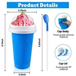 2PC Slushie Maker Cup,DIY Frozen Magic Slushy Cup,Double Layers Silica Smoothie Pinch Ice Cup,Quick Cooling Cup Homemade Milk Shake Ice Cream Maker (Blue+Green) 11 2PC Slushie Maker Cup,DIY Frozen Magic Slushy Cup,Double Layers Silica Smoothie Pinch Ice Cup,Quick Cooling Cup Homemade Milk Shake Ice Cream Maker (Blue+Green) -Wilton Shop 51rNld6TLYL