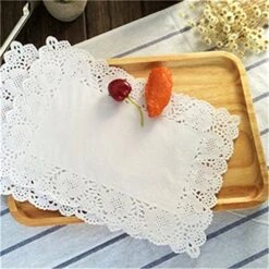 9X6.5 Inch Rectangle White Paper Doilies For Birthday Party Wedding Tableware Decoration,Pack Of 200