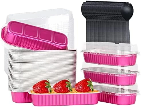 Mini Loaf Pans With Lids 50 Pack, 6.8oz Rectangle Aluminum Foil Baking Pans Tins Containers,Disposable Ramekins Baking Cups Muffin Tins Cupcake Cups For Mini Brownie Cake Bread Loaf -Pink 14 Mini Loaf Pans With Lids 50 Pack, 6.8oz Rectangle Aluminum Foil Baking Pans Tins Containers,Disposable Ramekins Baking Cups Muffin Tins Cupcake Cups For Mini Brownie Cake Bread Loaf -Pink - Image 12
