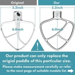 Flat Beater Replacement For KitchenAid 4.5-5 Qt. Tilt-Head Stand Mixers/Polished 18/8 Stainless Steel Accessories/No Coating/Dishwasher Safe/Compatible For K45B/K5THCB/K5THBS 7 Flat Beater Replacement For KitchenAid 4.5-5 Qt. Tilt-Head Stand Mixers/Polished 18/8 Stainless Steel Accessories/No Coating/Dishwasher Safe/Compatible For K45B/K5THCB/K5THBS -Wilton Shop 51ratQyUStL