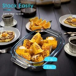 Glass Baking Dish Rectangular Glass Baking Pan Glass Baking Dish For Oven Glass 2.5 QTPan For Cooking Oven Glass Bakeware Clear Glass Baking Dish With Handles Oblong Glass Casserole Dish -Wilton Shop 51rc2VaMOBS