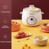 Electric Stew Pot, Ceramic Soup Porridge Cooker, Slow Cookers With Lid, 1L, White -Wilton Shop 51rcBFTDkNL