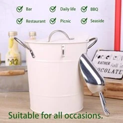 Home By Jackie Inc T586 Cream 4L Metal Double Walled Ice Bucket Set With Lid And Scoop -Wilton Shop 51rd9Ctfz6L