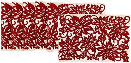 Fancy Fun Chenille Textured Christmas Placemats, Set Of Six (6) Tapestry Weave Fabric, For Holiday's, Christmas, Winter Seasons (Believe) 11 Fancy Fun Chenille Textured Christmas Placemats, Set Of Six (6) Tapestry Weave Fabric, For Holiday's, Christmas, Winter Seasons (Believe) - Image 9