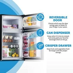 3.1 Cu. Ft. Compact Mini Refrigerator With Freezer, Can Dispenser And Energy Star, Perfect For Dorm Rooms, Bedrooms, Home Offices, And RV Vans 17 3.1 Cu. Ft. Compact Mini Refrigerator With Freezer, Can Dispenser And Energy Star, Perfect For Dorm Rooms, Bedrooms, Home Offices, And RV Vans -Wilton Shop 51rjrPzVI2L