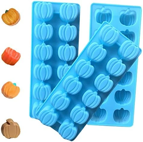 3 Pcs 3D Mini Silicone Molds Halloween Pumpkin Candy Mold,Chocolate Mold Ice Cube Tray For Making For Soap, Jelly, Brownie, Chocolate Truffle Pudding And Ice Cream Bombe, 8.9 X 3.7 X 1.6 Inch (Blue) 6 3 Pcs 3D Mini Silicone Molds Halloween Pumpkin Candy Mold,Chocolate Mold Ice Cube Tray For Making For Soap, Jelly, Brownie, Chocolate Truffle Pudding And Ice Cream Bombe, 8.9 X 3.7 X 1.6 Inch (Blue) - Image 4