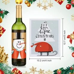 54 Pieces Christmas Wine Bottle Label Stickers Christmas Party Wine Bottle Decorations Xmas Wine Bottle Cover Santa Snowmen Elk Labels Stickers For Christmas Party Supplies Decor (Cartoon Style) -Wilton Shop 51rxYI3YKCL