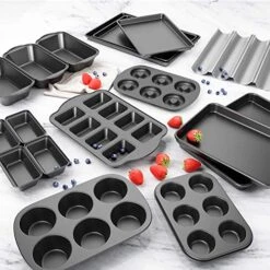 2 Pack Nonstick Muffin Pan, Carbon Steel Cupcake Pan, 6 Cup, Easy To Clean And Perfect For Making Muffins Or Cupcakes, Jumbo 11 2 Pack Nonstick Muffin Pan, Carbon Steel Cupcake Pan, 6 Cup, Easy To Clean And Perfect For Making Muffins Or Cupcakes, Jumbo -Wilton Shop 51s1xnghqvL