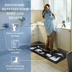 Hoikwo 2 Pcs Home Kitchen Decor Bear Rugs And Mats For Floor, Apartment Essentials, 0.47inch Thick Cushioned Anti Fatigue Mats Winter Kitchen Floor Mat For Sink, Laundry, Office -Wilton Shop 51s8uthoyZL