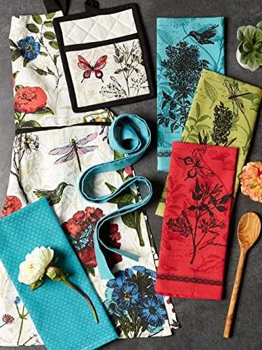 Botanical Print Tabletop Collection, Dishtowels, 18x28, Botanical Flowers 3 Piece 6 Botanical Print Tabletop Collection, Dishtowels, 18x28, Botanical Flowers 3 Piece - Image 4