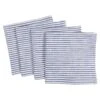 Monaco Relaxed Casual Farmhouse Napkin | Set Of 4, 100% Slubbed Cotton, 20x20 Inch Cloth Napkins | For Entertaining And Everyday Use (Blue)